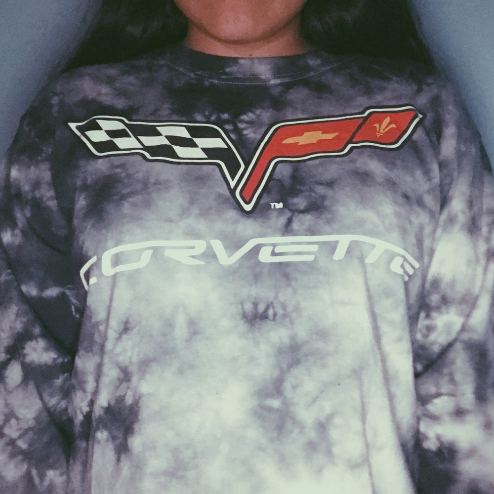 Tie-dye and checkered crop top